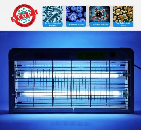 Germisidinen UV-valo kotiin (20 W: n lamppu) + Otsonin desinfiointi