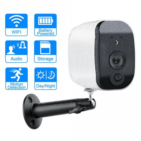 Beveiliging IP HD camera met extra lange batterijduur + WiFi + IR LED