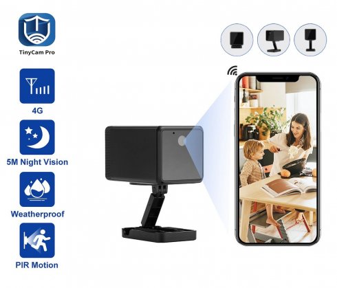 Caméra de sécurité 4G mini WiFi étanche FULL HD avec LED IR 5m + support magnétique