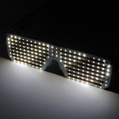 LED-festglasögon med egen rullningstext