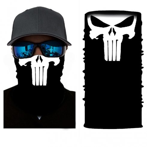 Yüz ve baş için PUNISHER bandana (şapkalar)