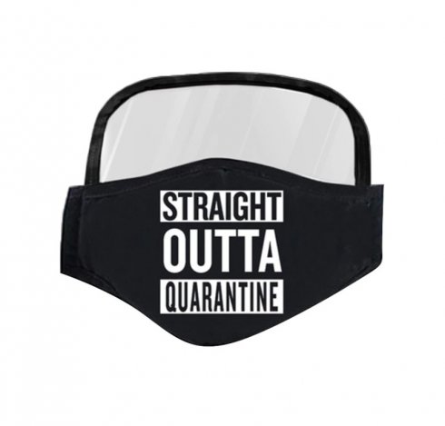 Mask na may isang transparent na kalasag - Straight outta quarantine