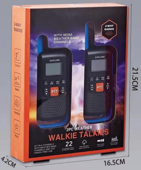 トランシーバー - 22 チャンネル + VOX 機能 + LED 懐中電灯を備えた長