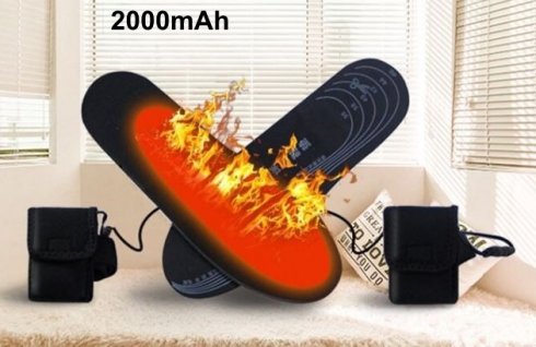 Heated boot insoles rechargeable 2000mAh battery - shoe size EUR 36-46