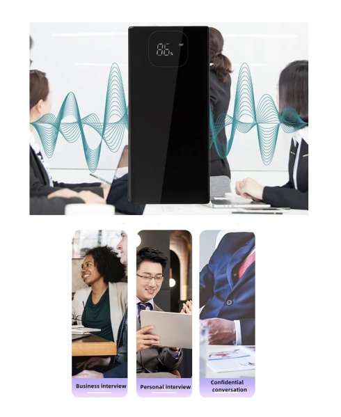Bloqueur audio - brouilleur portable d'écoute (enregistrement) par ultrasons vocaux + 6000 mAh + télécommande