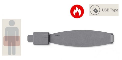 Heated belt for lower back pain with USB charging up to 50°C - 100% suede