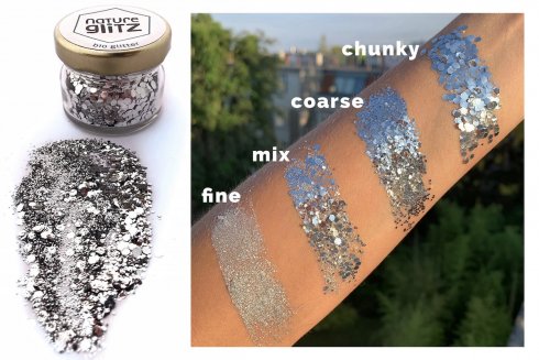 Glitter třpytky na obličej - glitrové lesklé ozdoby na tělo a vlasy - prach 10g Silver (Stříbrný)