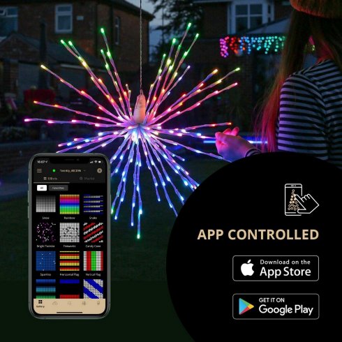 Smart LED sparkler (αστέρι) - Twinkly Spritzer - 200 τεμ RGB + BT + Wi-Fi