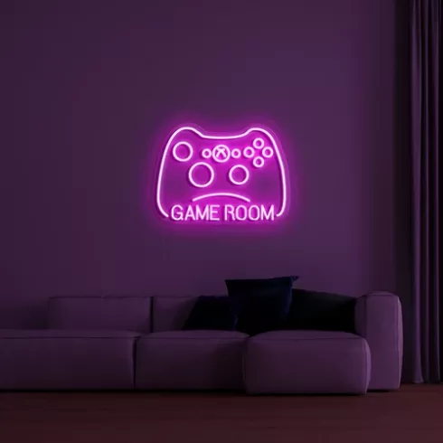 Светящийся логотип NEON LED вывеска - мотив GAMER 75 см