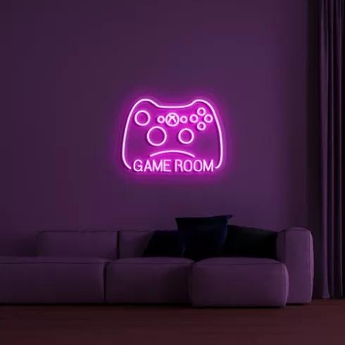 Svítící logo NEON LED tabule - motiv GAMER 75 cm