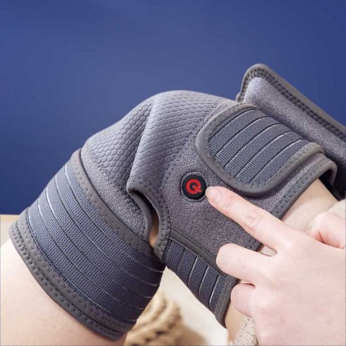 Genouillère chauffante (enveloppement) - coussin chauffant électrique (orthèse) pour les douleurs au genou avec graphène + 3 niveaux de température