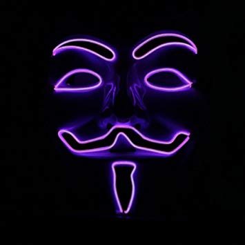 Vendetta masker LED - paars