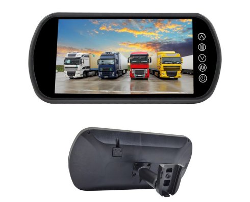 車用バックミラーモニター 7 インチ LCD、2 台の AHD カメラ用