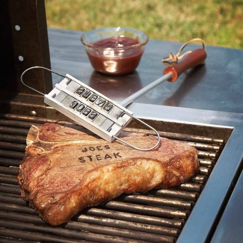 Meat stamper - BBQ stamper for steak with 55 letters - Branding iron