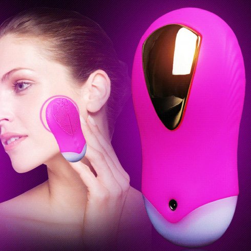 Medical silica gel ultrasonic facial cleaner with trendy design