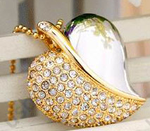 Luxusní USB šperk - Srdce zdobené kamínky