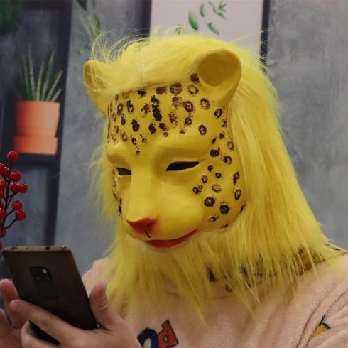 Leopard - silikónová maska na tvár a hlavu pre deti aj dospelých