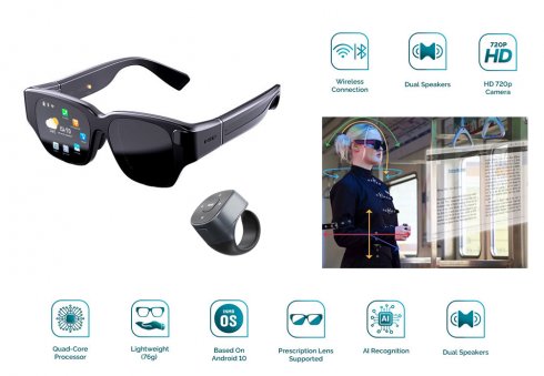 Lunettes VR intelligentes pour téléphone portable pour réalité virtuelle 3D + Chat GPT + Caméra - INMO AIR 2