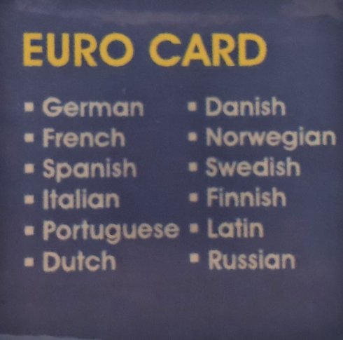 Langue carte SD dans le traducteur Comet V4 (européen)