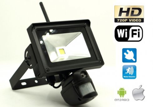 HD +屋外用LEDリフレクター+動き検出機能付きPIRカメラwifi