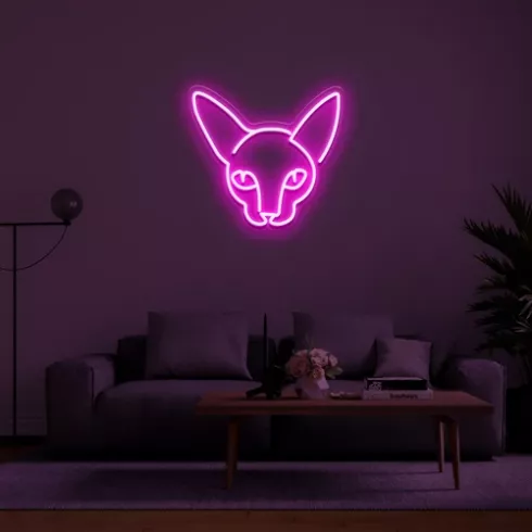 תאורת לד שלט ניאון בצורת לוגו CAT על הקיר 50 ס"מ