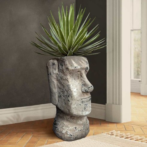 Kvetináč hlava z cementu - Črepník v tvare kamennej sochy - 40cm