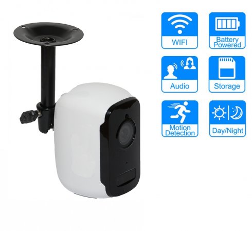 IP-камера безопасности FULL HD для улицы + WiFi + ИК-светодиод + Питание от аккумулятора