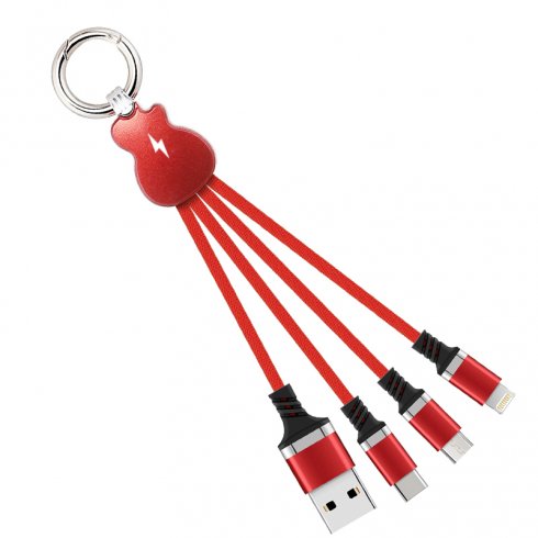 Universal 3V1 USB singilin na kable - Micro USB, Kidlat, USB-C
