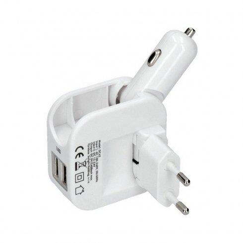 Adattatore USB universale per auto ed elettricità 5V 2400mA + 2xUSB