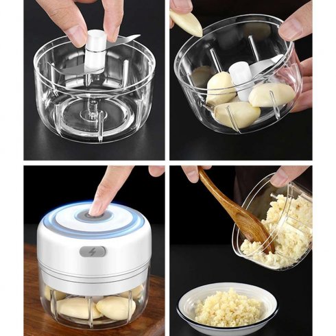 Mini mixer en snijmachine draagbare keuken multifunctionele assistent met 1200 mAh batterij