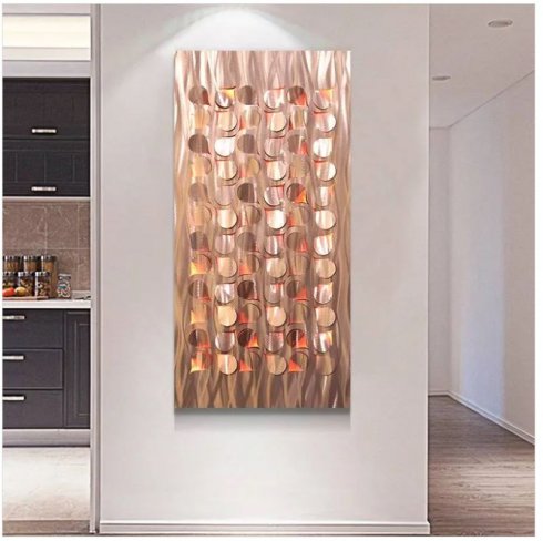 Steel wall art Metal aluminum LED light up in 20 RGB colors Leaves 50x100cm Cool Mania