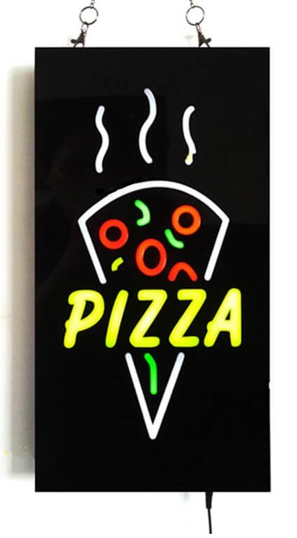 Διαφημιστική πινακίδα LED "PIZZA" σανίδα 43 cm x 23 cm