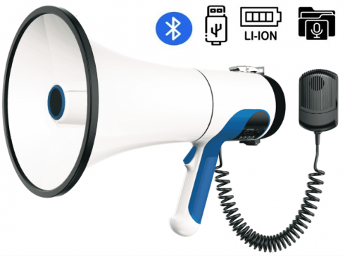 Megaphone Bluetooth 100W z dosegom 1200m - podpora USB, SD kartica + snemanje