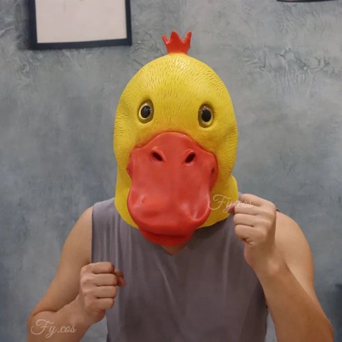 Duck mask - silicone face (head) halloween mask for children and adults