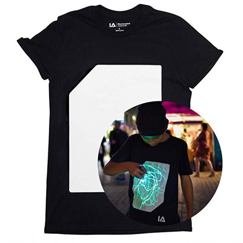 Interaktiv UV-laser T-skjorte - tegne motivet ditt
