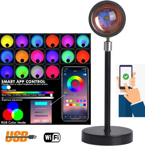 Ringvalgusti pildistamiseks - RGB värvidega fotolamp + WiFi (rakendus Android / iOS)