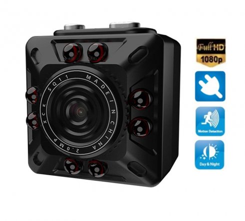 Mini kompaktowa kamera FULL HD z wykrywaniem ruchu + 8 podczerwieni LED