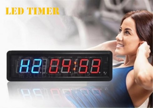 Cronometru cu intervale LED pentru utilizare sportivă - 34,5 cm x 10 cm