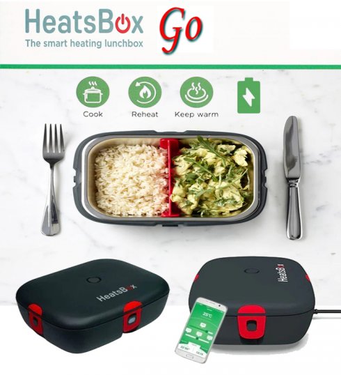 Electric thermal lunch box - battery powered portable heated box (mobile app) - HeatsBox GO