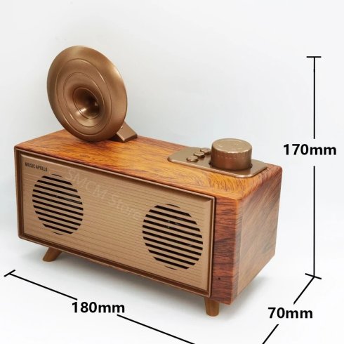 ミニ古いラジオ - Bluetooth + FM/AM ラジオ/AUX/USB ディスク/Micro