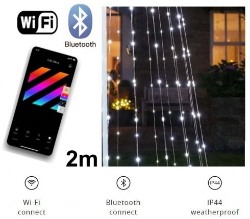 LED-træ til jul appstyret 2M - Twinkly Light Tree - 300 stk RGB + W + BT + Wi-Fi