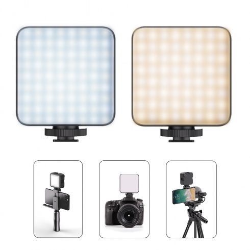 LED studiolys for foto - telefon og kamera med 2500K - 6500K (varm og kald hvit)