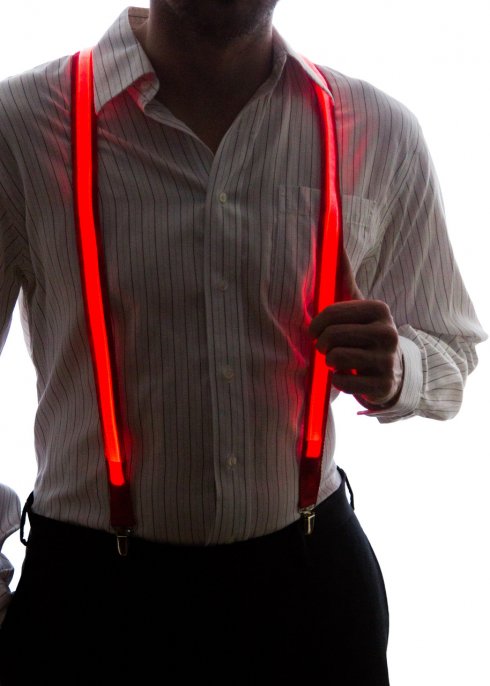 LED suspenders for men - red