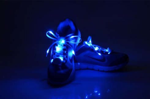 闪烁的LED鞋带-蓝色
