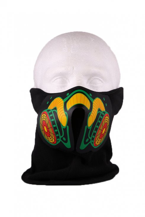 Aufleuchtende Rave-Maske DNB - klangempfindlich
