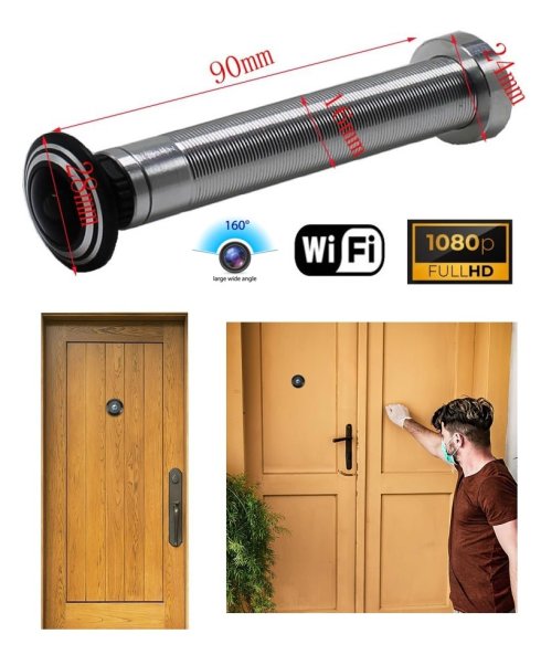 Peephole camera - Ring Door peephole cam for apartment door - Wifi / P2P + FULL HD 16,6mm fisheye