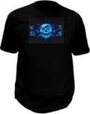 Camiseta LED piscante - crânio