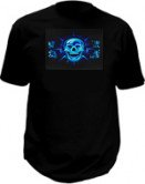 Blinkande LED-T-shirt - Skalle