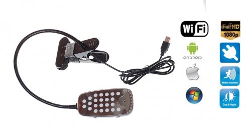 Asztali lámpa Wifi kamera FULL HD + IR LED + Mozgásérzékelés