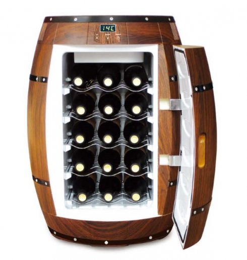 Wine cooler in the shape of barrel - 40 liters/15 bottles